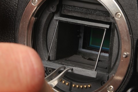 Canon camera mirror box prepared for VAF installation